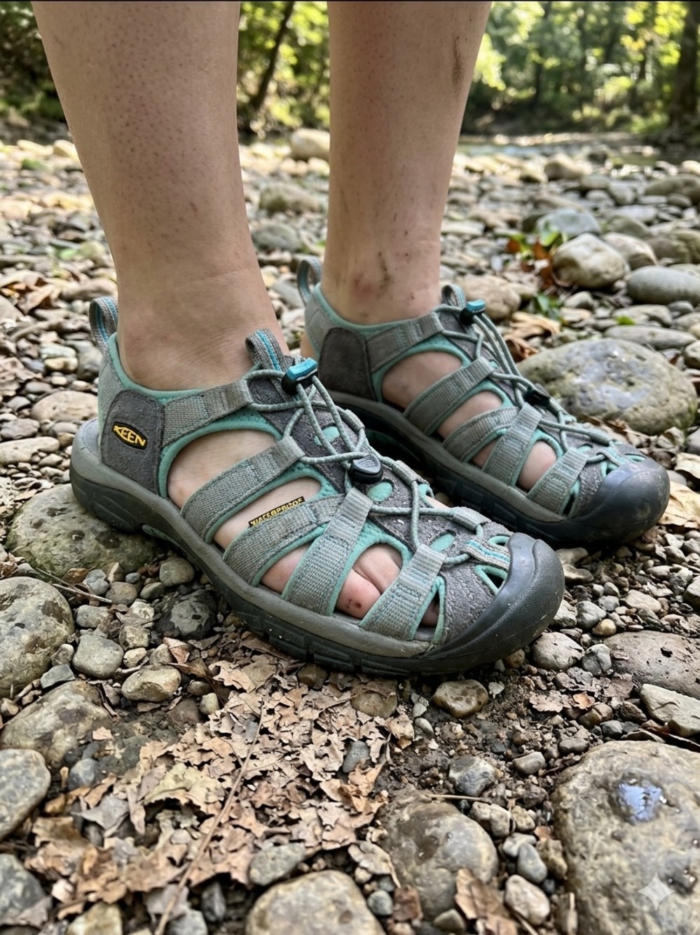 Keen Women's Gray & Mint Green Fisherman Sandals Sz 7